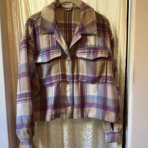 Cropped Flannel jacket size medium